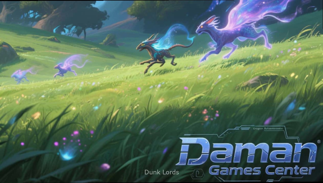 Daman Games logo with recommended Indian games including Dunk Lords with Dunk Lords watermark